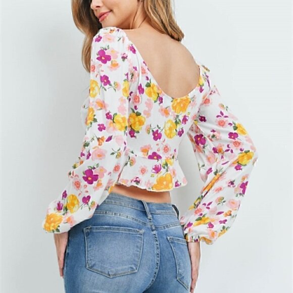 Floral Cropped Top - Picture 4 of 6